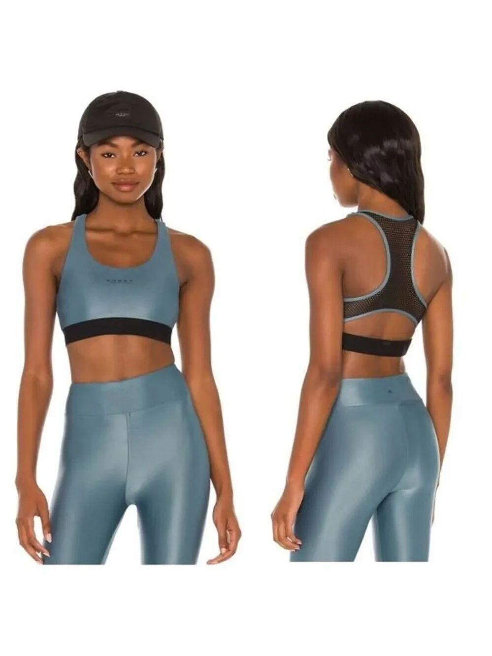KORAL Rade Infinity Sports Bra in Teal & Black